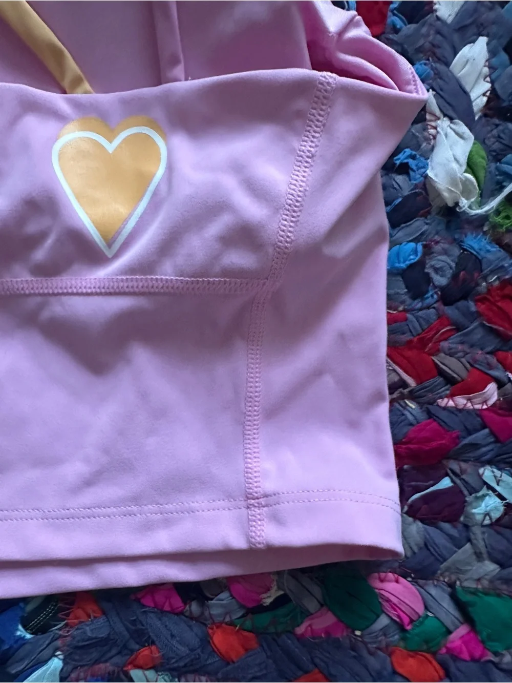 Roller Rabbit Hearts Pink Strappy Sports Bra Women’s Size Small Workout Athletic